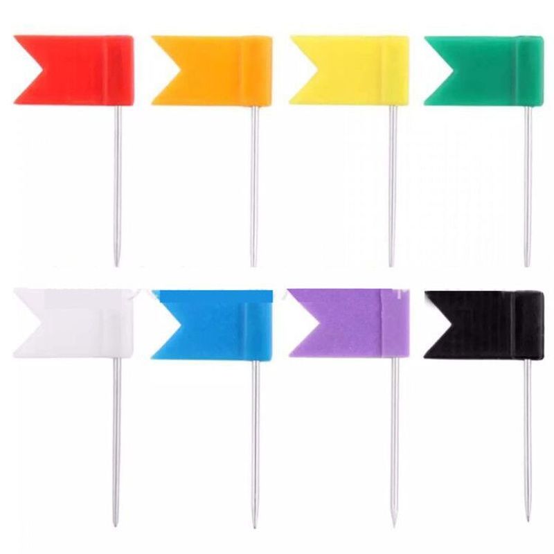 Colorful Long Needle Push Pin Set | 100pcs