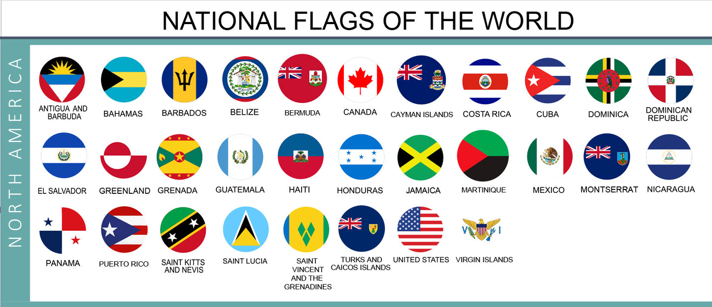 Epoxy National Flag Push Pin Set | Made in Canada | 8 Units