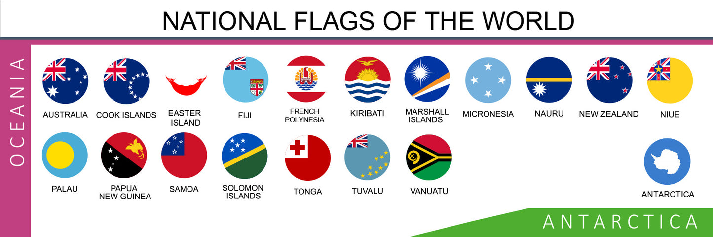 Epoxy National Flag Push Pin Set | Made in Canada | 8 Units