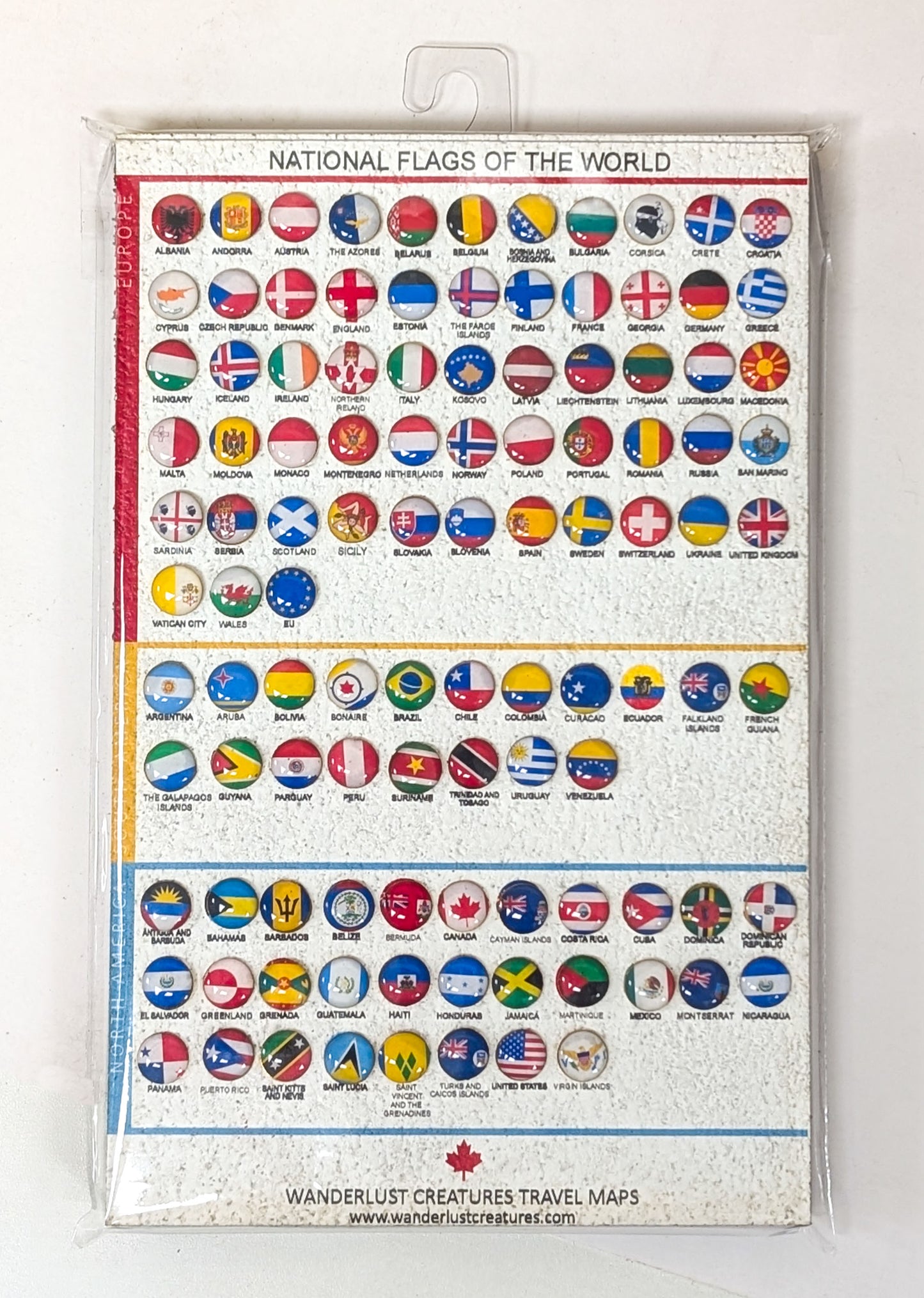 Epoxy National Flag Push Pin Set | Made in Canada | 8 Units