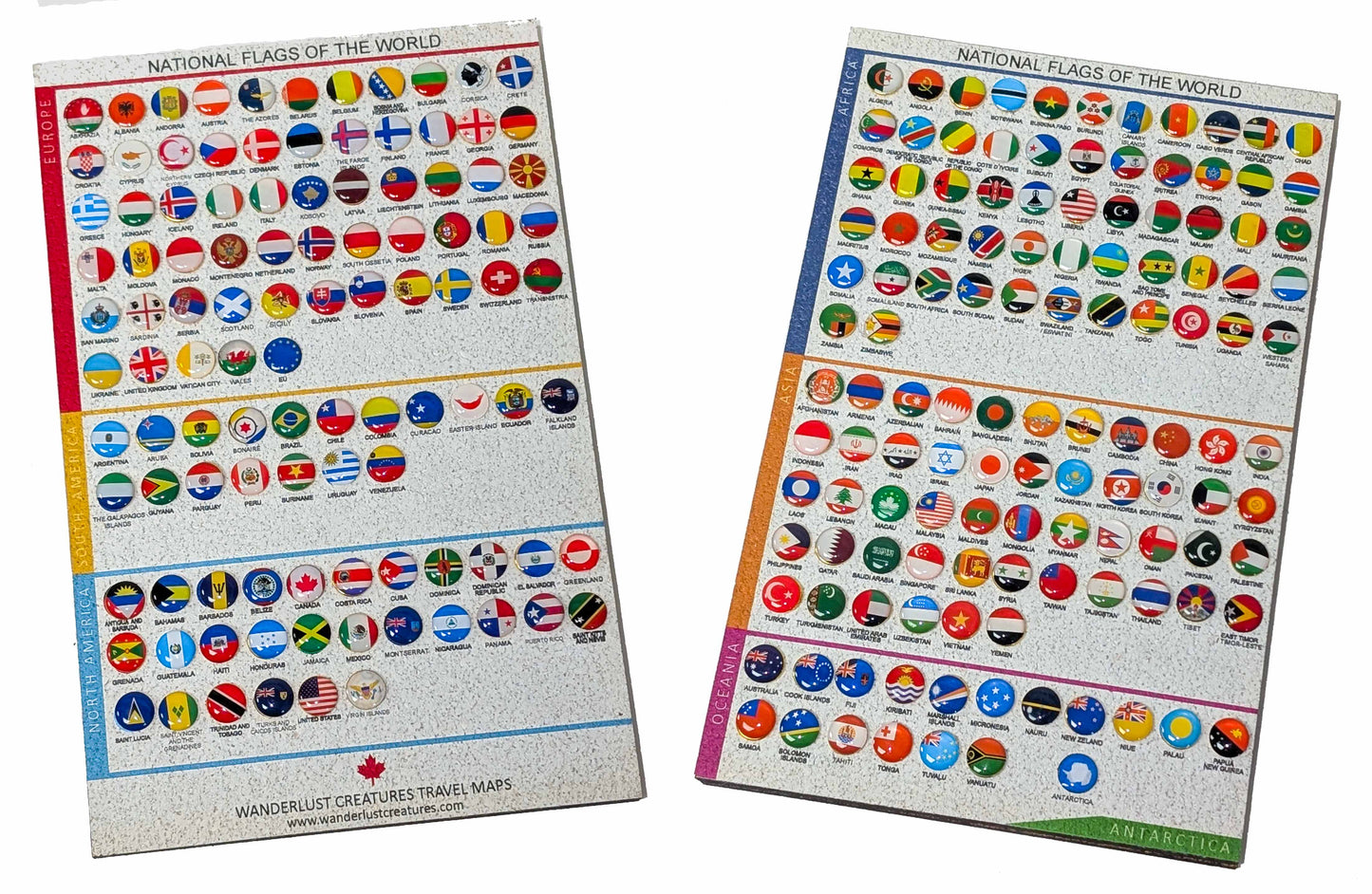 Epoxy National Flag Push Pin Set | Made in Canada | 8 Units