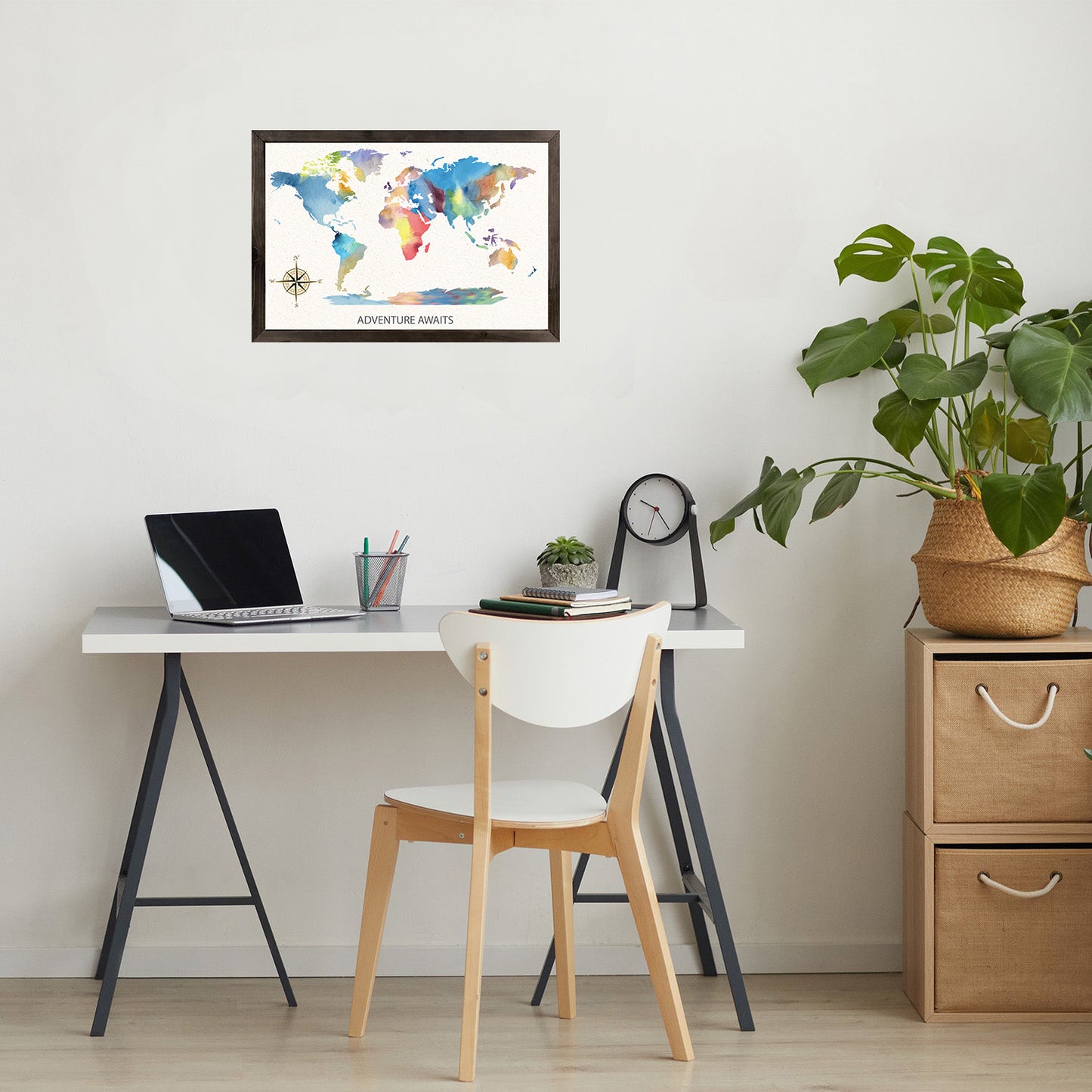 Watercolor Cork Pin Map | 18 x 12 Framed | 10, 20, Single Units